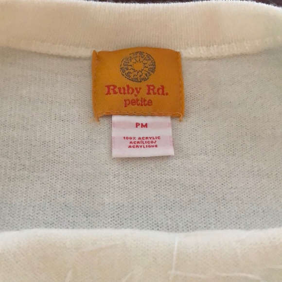 Ruby Rd White Sequined Sweater - Picture 3 of 5